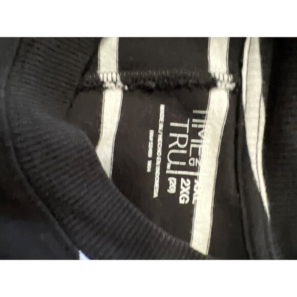 Time And Tru Black & White‎ Striped Short Sleeve Tee XXL 2XG Vaction Beach Resor - Picture 8 of 10